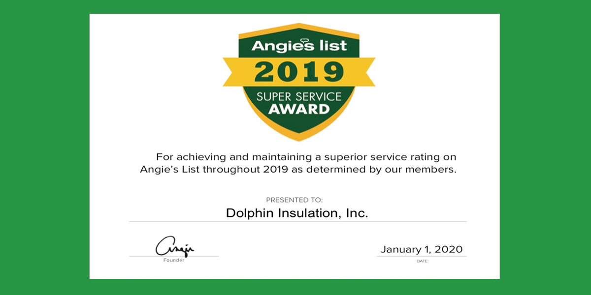 Dolphin Insulation 2019 Super Service Award